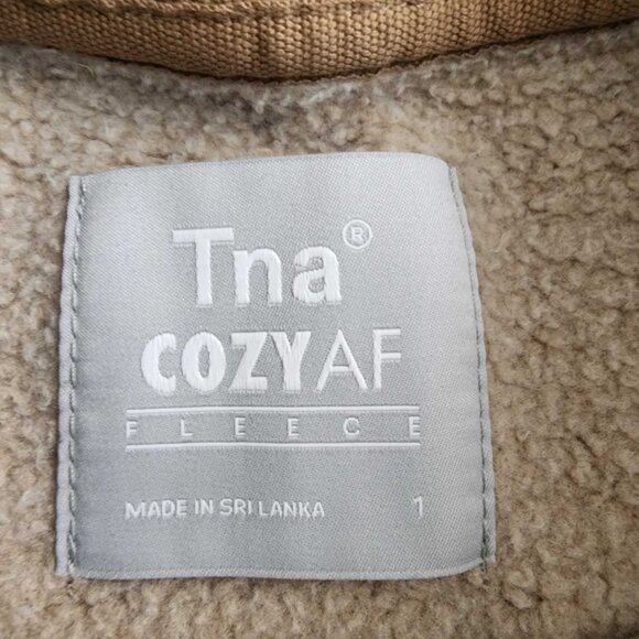 Aritzia TNA Cozy AF Fleece Boyfriend Cropped Sweatshirt - Beige XS - Picture 2 of 4